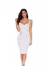 Midikleid mit Wickeldesign und Trägern in Weiß